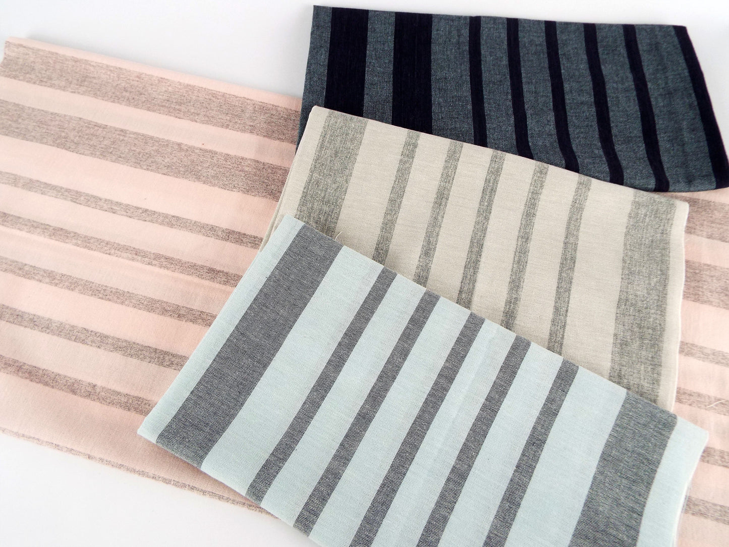 Kameda striped cotton fabric thin fabric # 113 ABCD 4 patterns