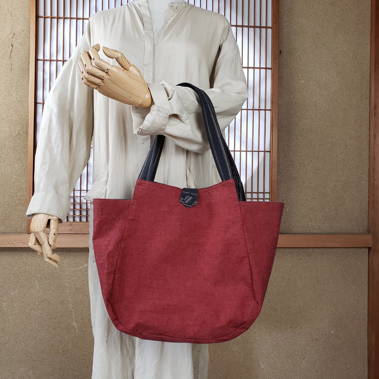 リバーシブル手さげバッグ 15とオレンジ