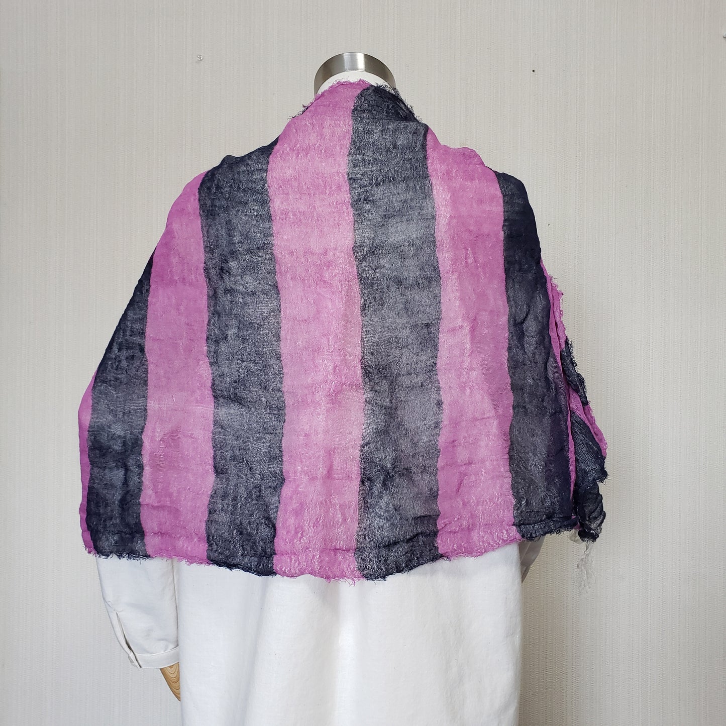 Kameda stripe Karamiori stall long navy blue and tyrian purple border