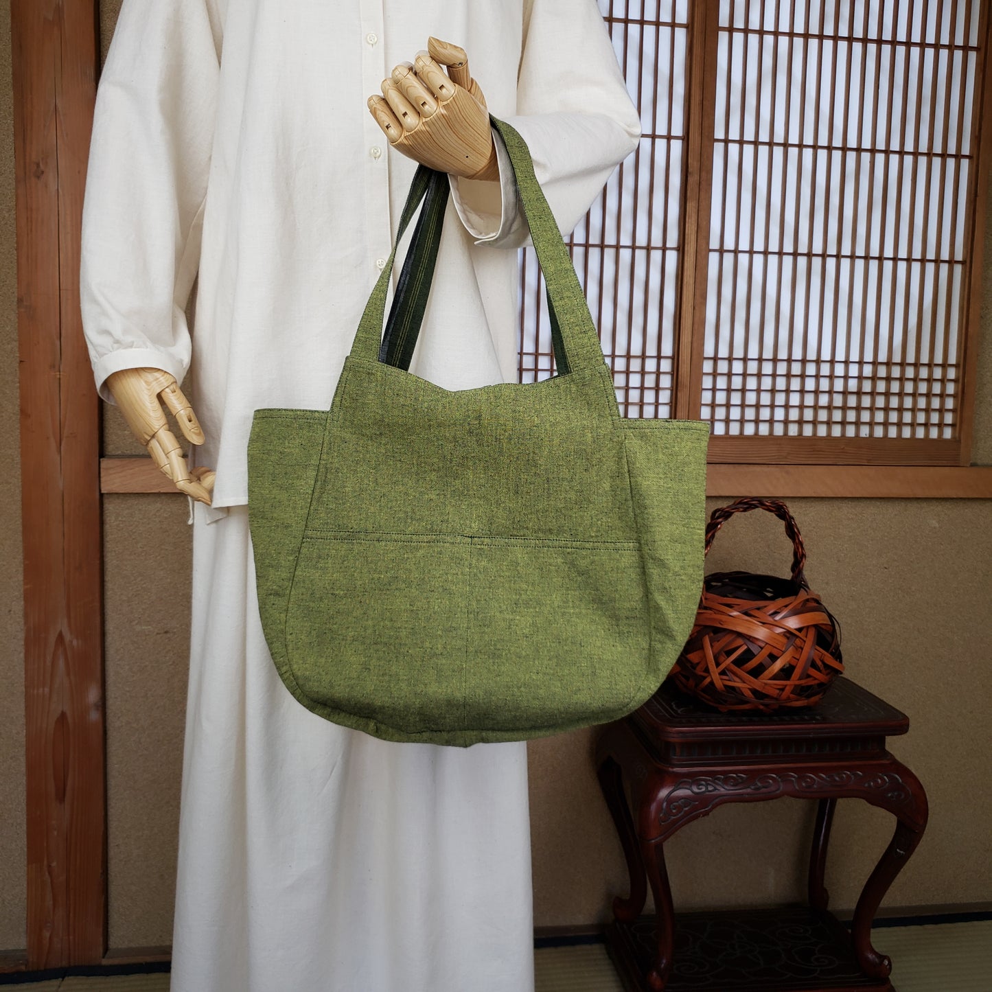 リバーシブル手さげバッグ 33Aと若竹