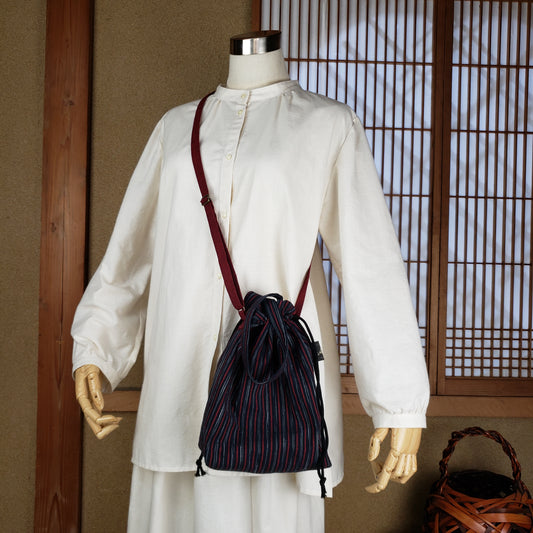 リバーシブル巾着ポシェット 9Aと赤