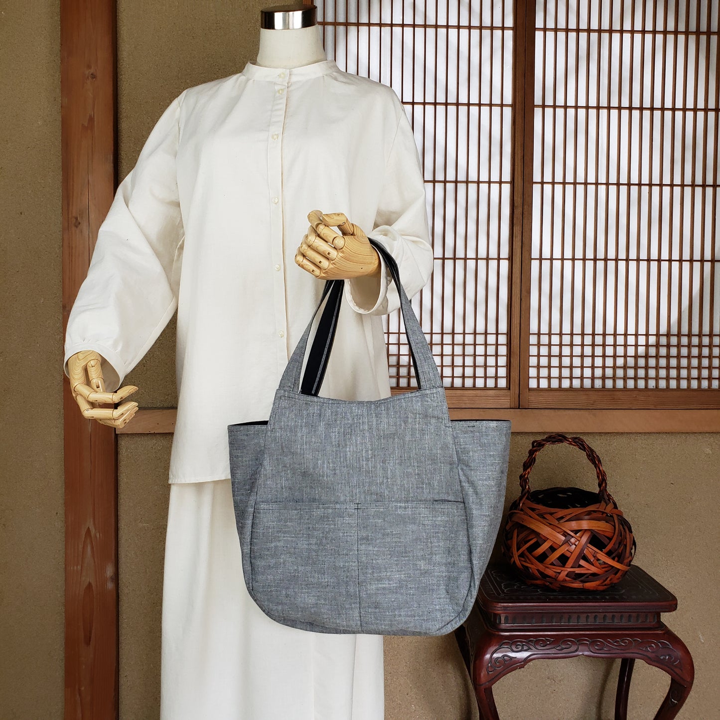 リバーシブル手さげバッグ 19Aと24F