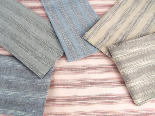 Kameda striped cotton fabric thin fabric # 102 ABCDEF 6 patterns