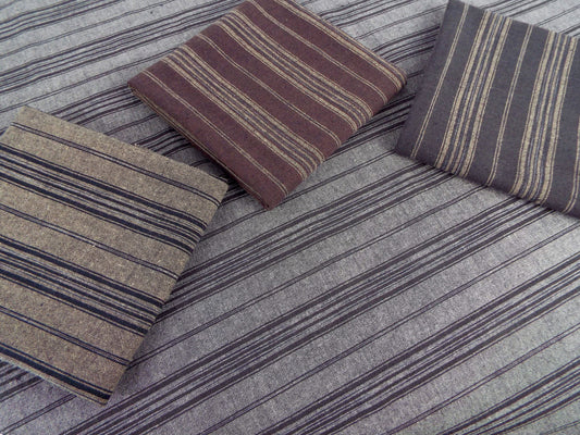 Kameda striped cotton fabric, ordinary ground # 13,14,15,16 4 patterns