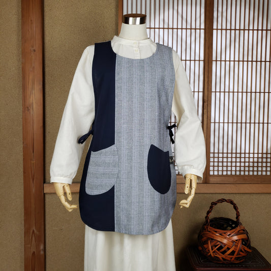切り替えどん晴エプロン 38Bと紺