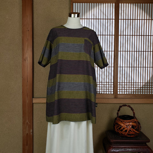 890 五分袖ボーダーチュニック 107A