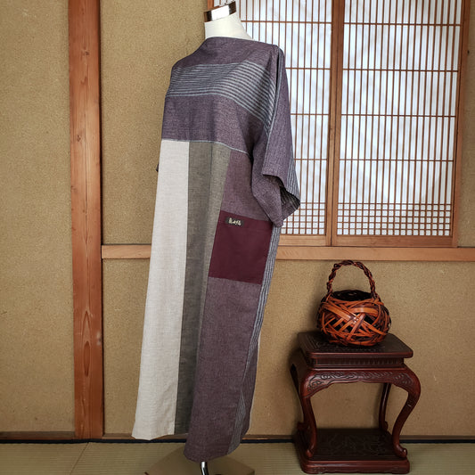 22053 ハギハギTワンピースロング