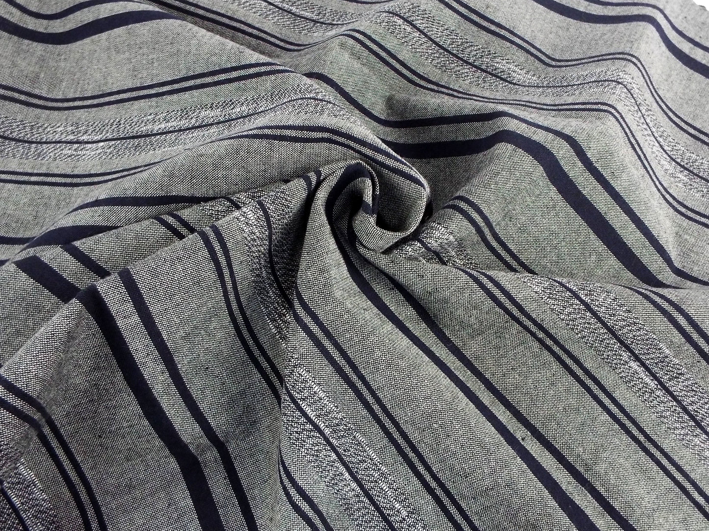 Kameda striped cotton fabric ordinary ground # 22 AB 2 patterns