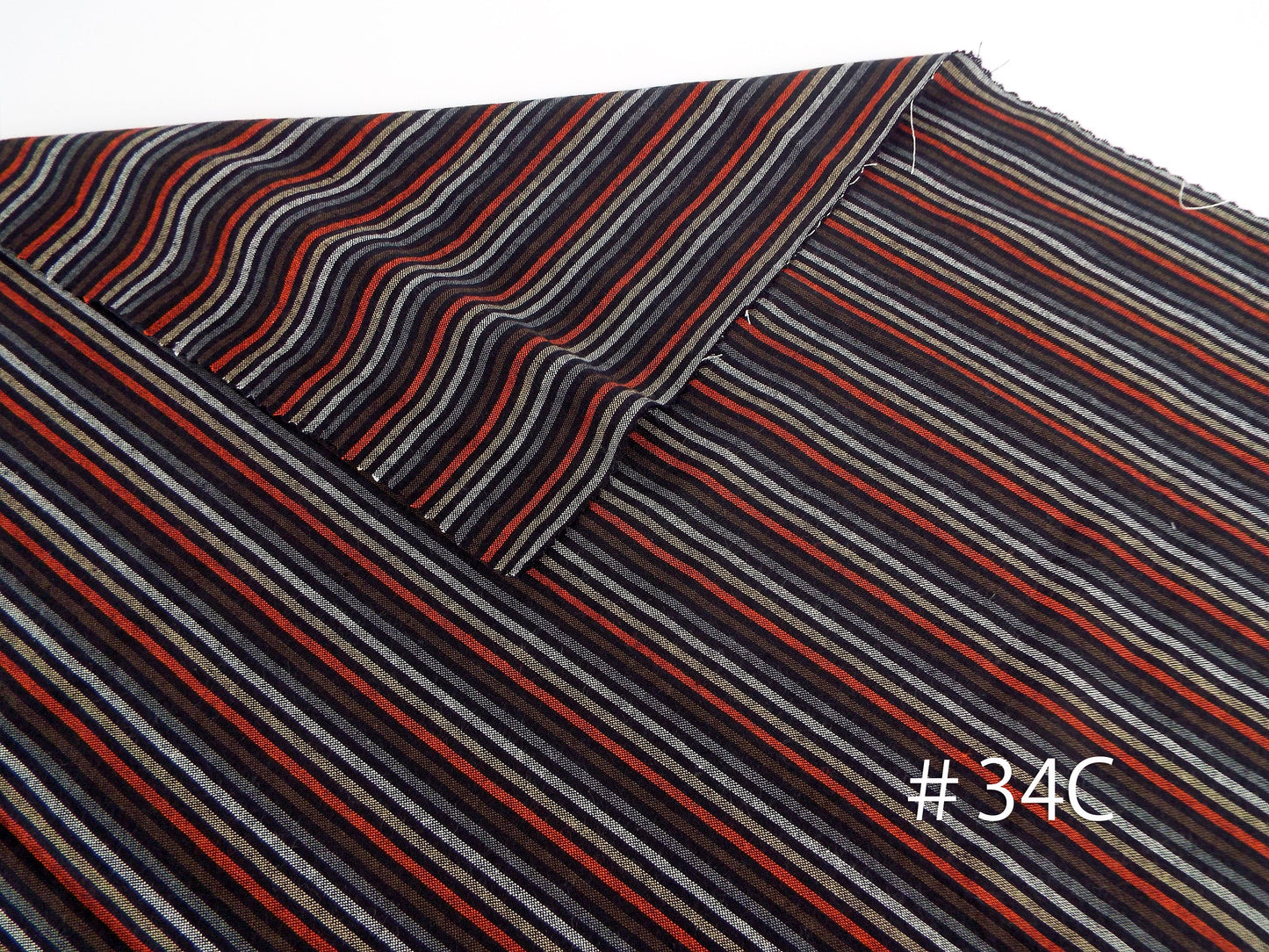 Kameda striped cotton fabric ordinary ground # 34 ABC 3 patterns