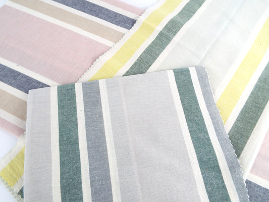 Kameda striped cotton fabric ordinary ground # 40 ABC 3 patterns