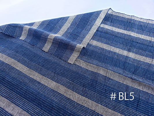 Kameda striped cotton fabric BL5 wrinkled thick fabric that goes well with jeans