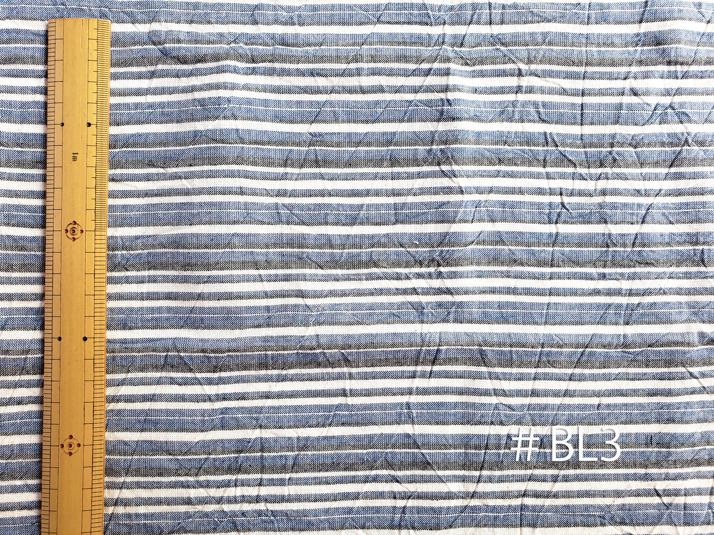 Kameda striped cotton fabric BL3 wrinkled thick fabric that goes well with jeans