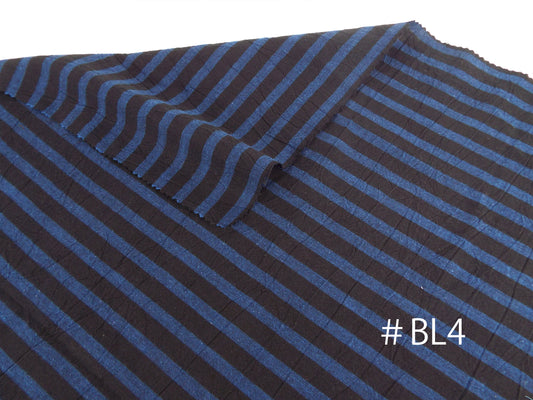 Kameda striped cotton fabric BL4 wrinkled thick fabric that goes well with jeans