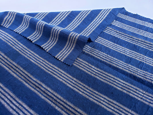 Kameda striped cotton fabric BL7 wrinkled thick fabric that goes well with jeans