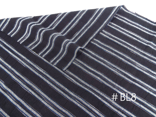 Kameda striped cotton fabric BL8 wrinkled thick fabric that goes well with jeans