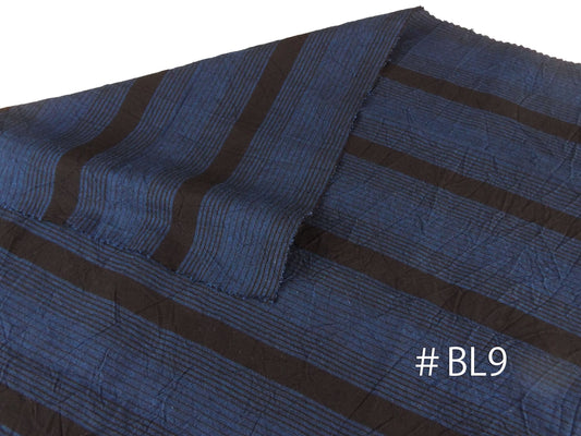 亀田縞 綿織物 BL9 しわ加工 生地厚め ジーンズと相性良