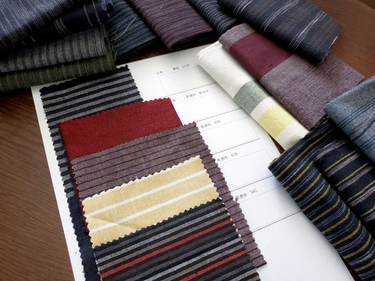 Kameda striped fabric sample set of 5