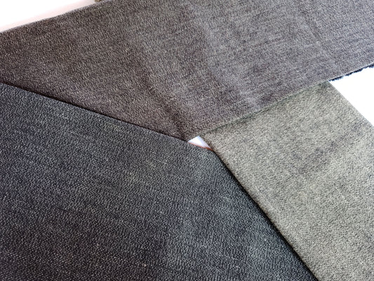 亀田縞 綿織物 普通地 霜降り ベージュ 茶 黒