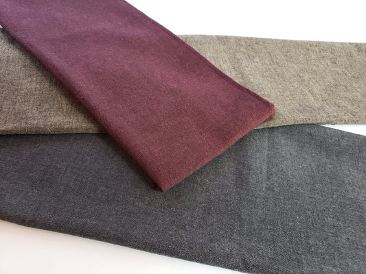 Kameda striped cotton fabric thin plain gray beige engine 3 patterns